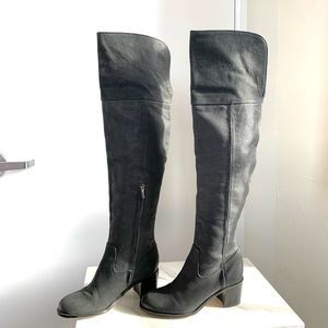 SAM EDELMAN black over the knee boots heeled tall sz 6 womens